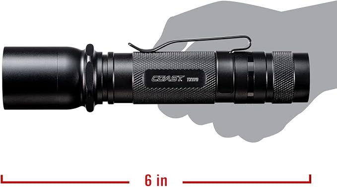 Coast TX17R 1250 Lumen Rechargeable Long Range Tactical LED Flashlight with Spot and Flood Beams, Durable Aluminum Build