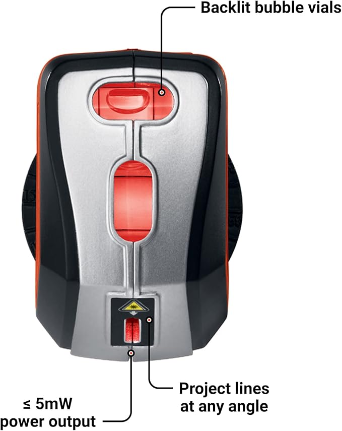 BLACK+DECKER Laser Level, Self-Leveling, 360 Degree Wall Attachment, AA Batteries Included (BDL220S)