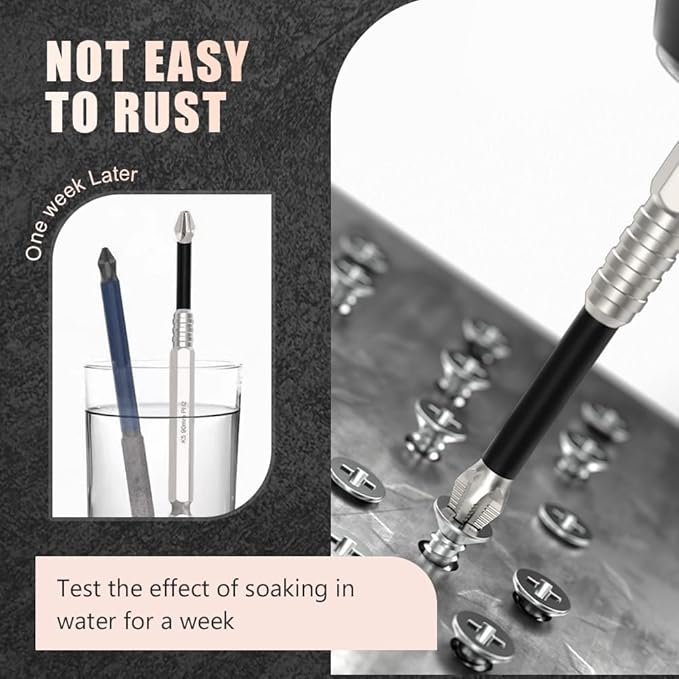 High Magnetic Screwdriver Drill Bit Set, Anti Slip Magnetic Electric Screwdriver Set for Impact Driver, Upgrade Strong Magnetic Durability Screwdriver Drill Bit Set, 25 50 65 70 90 150mm (2 Set)