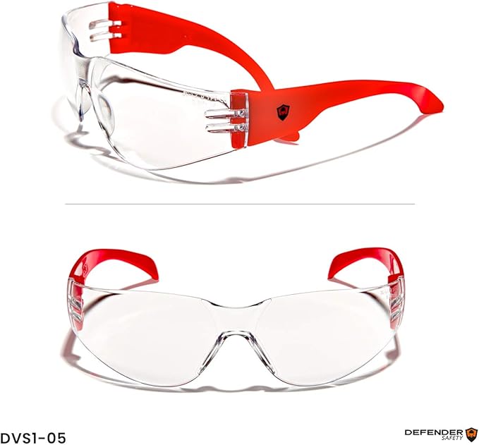 Defender Safety VS1 Safety Glasses, 30 pack, Polycarbonate protective eyewear, impact resistant Anti Scratch, ANSI Z87
