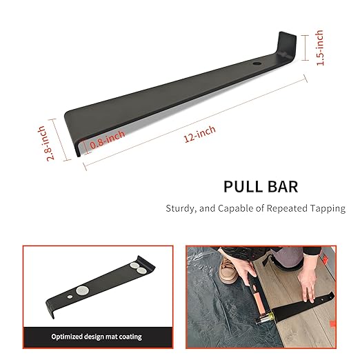 Laminate Flooring Tools Wood Flooring Installation Kit, Vinyl Flooring Tools with 40 Pieces Spacers and Mallet, Soft Pads, Heavy Duty Pull Bar, Tapping Block (44-Soft Pads Pull Bar)