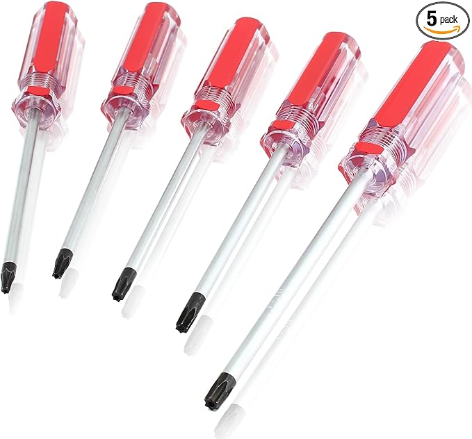 5 Pcs Torx Security Screwdriver Set with Magnetic Tip Plastic Grip, Torx Screwdriver for Computer Repairing, (T15 T20 T25 T27 T30)