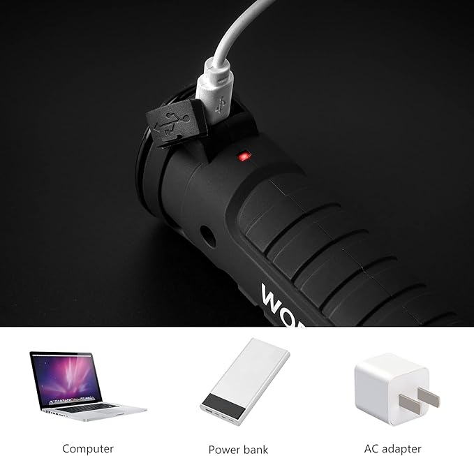 LED Rechargeable WorkLight Tools for Mens Dad Gift,Magnetic Flashlights with Hook 360° Rotate 5 Modes Emergency Light for Mechanic, Automotive,Camping and Christmas Birthday Gift(2 Pack)