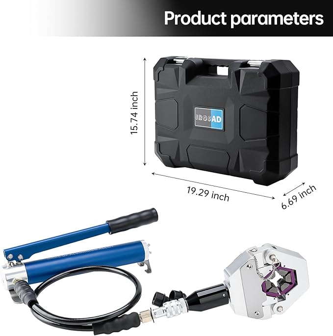 IBOSAD Hydraulic Hose Crimper Hydra-Krimp 71500 Manual A/C Hose Crimper Kit Air Conditioning Repaire Handheld Hydraulic Hose Crimping Tool (Split with Manual Pump)