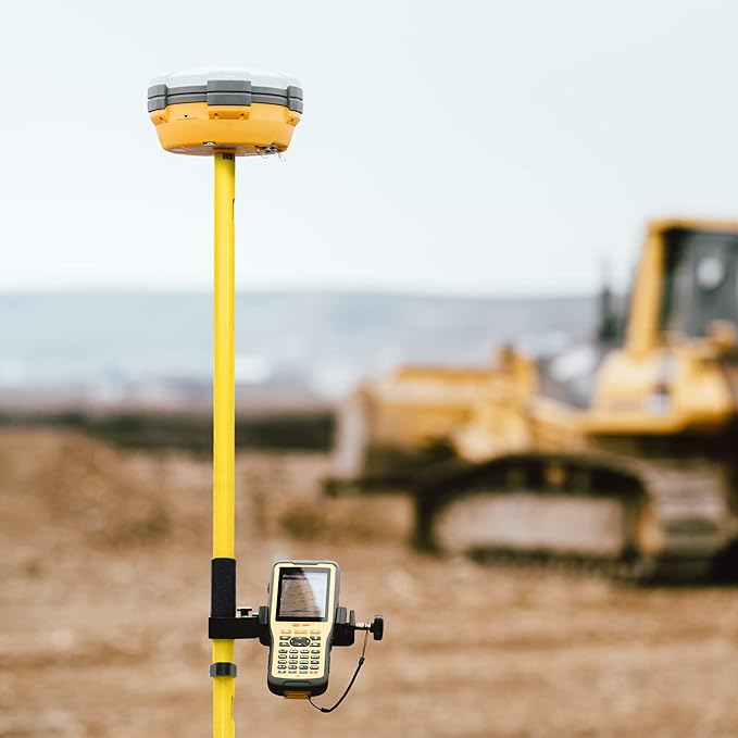 AdirPro Aluminum GPS Rover Rod – 2m 2-Piece Design GPS Pole for Land Surveying & Engineering – RTK GPS/GNSS Accessory – Includes Level Vial & Carrying Case (Yellow)