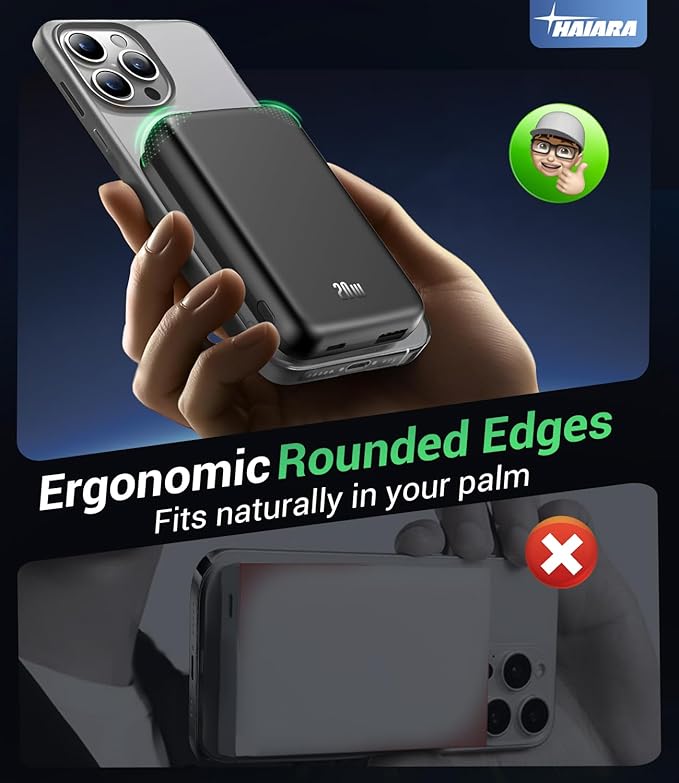 for Magsafe Battery Pack, 10000mAh Magnetic Portable Charger with USB-C Cable 20W Fast Charging, Slim & Lightweight Wireless Power Bank for iPhone 16/15/14/13/12 Series, for Travel Cruise Essentials