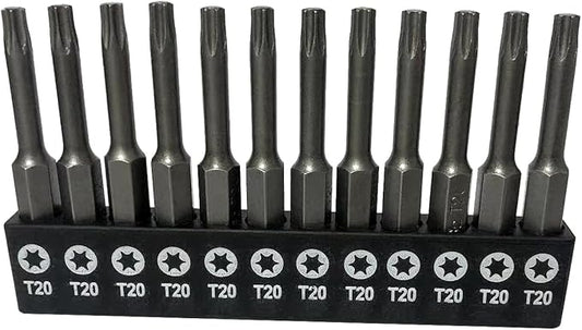 aiyun 12-Piece T20 Security Bits, 2 Inch long S2 Steel Magnetic Security Screwdriver Set, 6 Point Star Driver Bit Set Screwdriver for Shark Vacuum (50mm T20)
