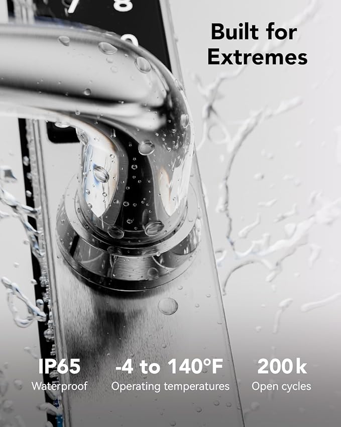 Electronic Smart Door Lock Fingerprint Door Lock with Keypad，Smart Lock for Front Door Children Proof Deadbolt IC Card, App Control & Mechanical Key 40–90mm Multipoint Locks (OSP Frosted Silver)