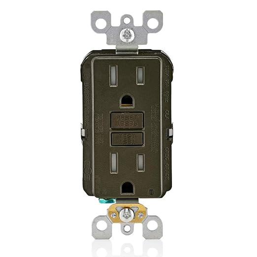 Leviton Dual-Function AFCI/GFCI Outlet, 15 Amp, Self Test, Tamper-Resistant with LED Indicator Light, Protection from Both Electrical Shock and Electrical Fires in One Device, AGTR1, Brown