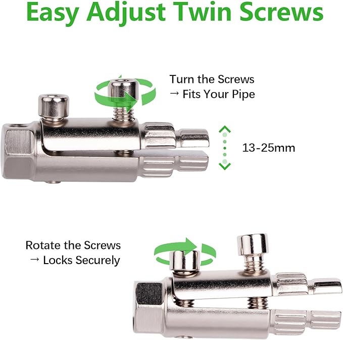 Broken Pipe Extractor Tool - Broken Faucet Removal Tool for 1/2", 3/4", 1" Pipes | Removes Rusted/Damaged Faucet Bolts & Pipe Threads (Silver)