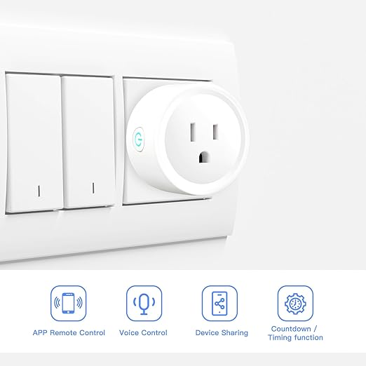 STERREN Smart Plug, Mini WiFi Plugs Compatible with Alexa & Google Assistant, Outlet Timer Socket with APP Group Controller Outlet for Home, 2.4G WiFi Only