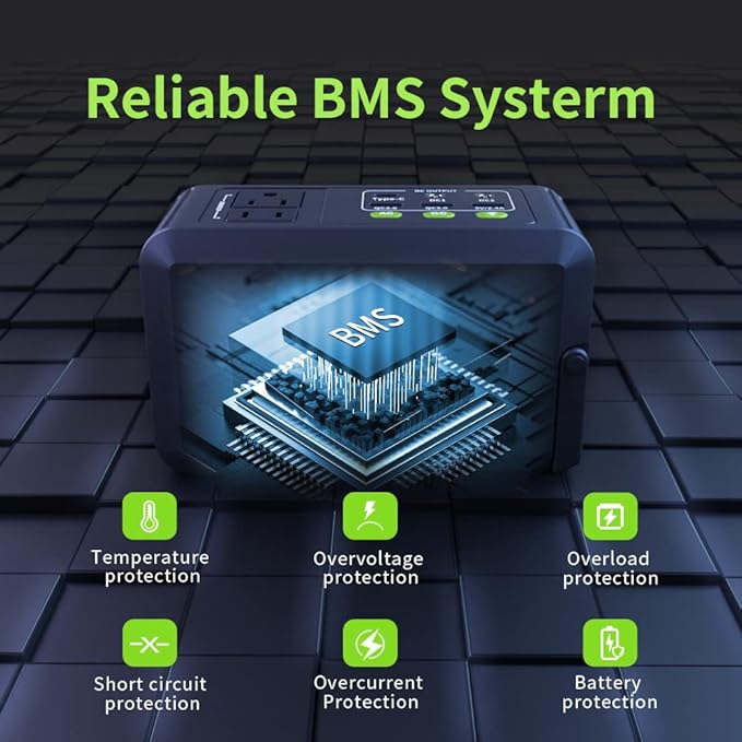 GENSROCK Portable Power Station, 88Wh Solar Generator(Solar Panel Not Included), Lithium Battery Power Bank with 110V/150W Peak AC Outlet, LED Flashlight for CPAP Home Camping Travel Emergency.