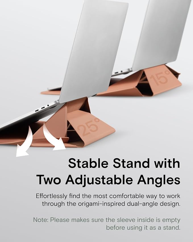 MOFT Laptop Carry Sleeve, 2-in-1 Laptop Bag & Stand for 16" MacBook Air/Pro & Dell/HP/Lenovo/Asus, Stylish Slim Computer Sleeve Bag with Expandable Storage for Computer Accessories, Class Nude