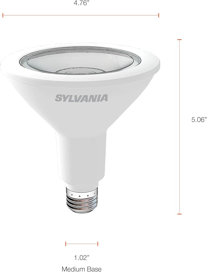 SYLVANIA ECO LED PAR38 Light Bulb, 90W = 14W, 7 Year, Non-Dimmable, 1100 Lumens, Clear, 5000K, Daylight – 2 Pack (40882)
