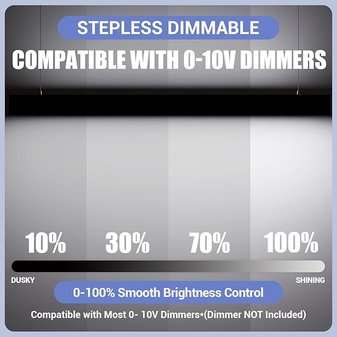 4FT LED Linear Lights 50/45/40/35/30W Up and Down Light, 3000K/4000K/5000K 4 Feet Commercial Linkable Shop Lighting for Office Garage Shop Dining Room bar,0-10V Dimmable 4’ Architectural Fixture,ETL