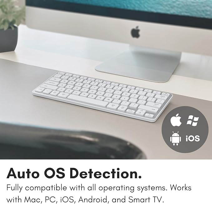 Macally Compact Bluetooth Keyboard for Mac - Premium Multi Device Connectivity - Compatible Apple Wireless Keyboard for MacBook Pro/Air, iMac, Mac mini, iPad, Laptop, and PC