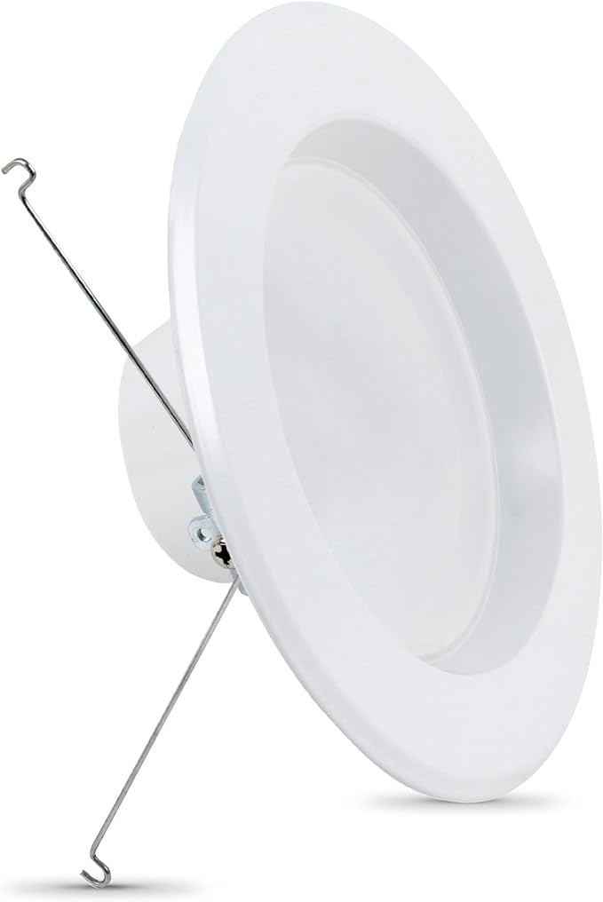 Feit Electric 5-6 inch LED Recessed Downlight - Pre-Mounted Trim - Standard Base Adapter - 3000K CCT Bright White - Dimmable- 75W Equivalent - 45 Year Life - 925 Lumens, LEDR56/930CA