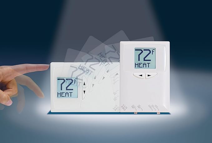 Lux Pro Non-Programmable Thermostat for Home; Backlight Digital Energy Saving Thermostat, 1 Stage System, 1heat/1 Cool, Easy DIY Install, PSD111B, 10 Pack, Batteries Included