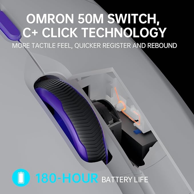 Rapoo VT9PRO 4K Wireless Gaming Mouse, PAW 3398 Sensor, 26000 DPI, 4KHz Polling Rate, 0.25ms Response Time, Lightweight, 10 Programmable Buttons, 180h Battery Life, On-Board Memory, PC - White