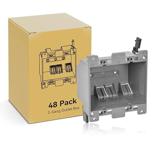 2 Gang Electrical Box Old Work Outet Box, PVC, UL Listed, 48 Pack, Grey