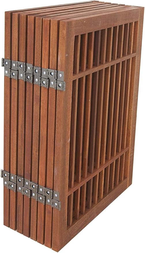 Urnporium Freestanding Pet Gate Folding Wooden Fence for Indoor & Outdoor Use, Durable Acacia Hardwood (Brown Pet Gate, 8 Panel 24" Tall)