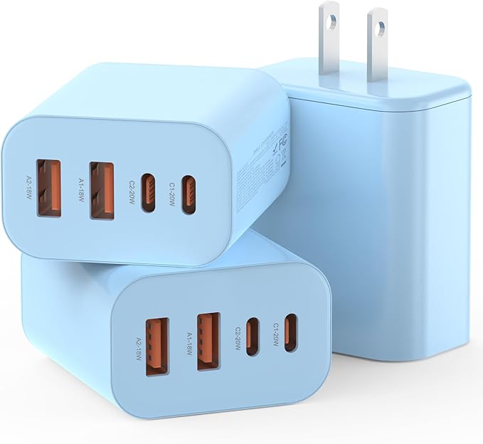 USB C Charger Block,40W USB C Charger Cube,Type C Charging Block,USB Wall Chargers Dual Port PD+QC Charging Cube for iPhone 16 15 14 13 12 11 Pro Max XS,iPad, Samsung Phone,Tablet(Blue)