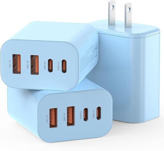 USB C Charger Block,40W USB C Charger Cube,Type C Charging Block,USB Wall Chargers Dual Port PD+QC Charging Cube for iPhone 16 15 14 13 12 11 Pro Max XS,iPad, Samsung Phone,Tablet(Blue)