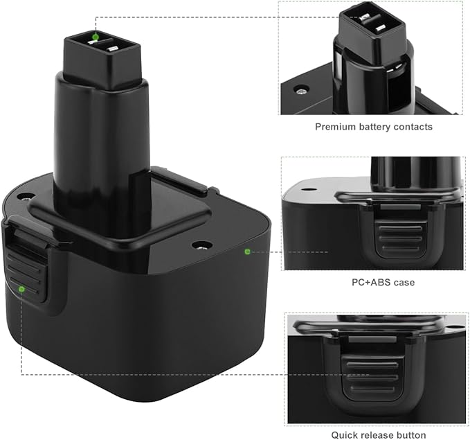 3.5Ah 12V Ni-MH Battery Compatible with DEWALT 12V Battery XRP DC9071 DW9072 DE9037 DE9074 DE9075 DE9501 152250-27 397745-01 Black Decker 12V A9252 A9275 PS130 PS130A