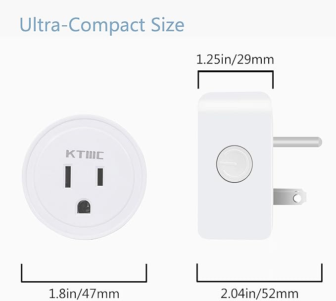 KTMC Smart Plug 4 Pack, Alexa & Google Home Compatible, No Hub Required, Remote Control, ETL Certified