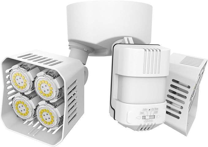 SANSI 7000LM Motion Sensor Outdoor Lights,Brightness LED Flood Lights Outdoor 54W 5000K 700W Equiv IP65 Dusk to Dawn Security Lights with 2 Adjustable Heads 8 Lights for Garage, Yard, Patio, White