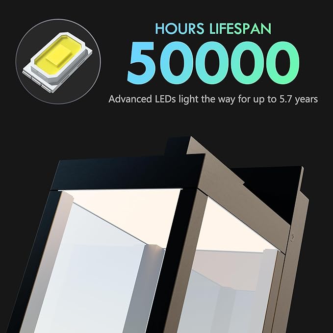 Lustrlach 2 Pack Dusk to Dawn Outdoor Porch Light Black LED Integrated Exterior Light Fixture with Photocell and Glass for House Patio Entryway Garden,IP54 Waterproof 3000K