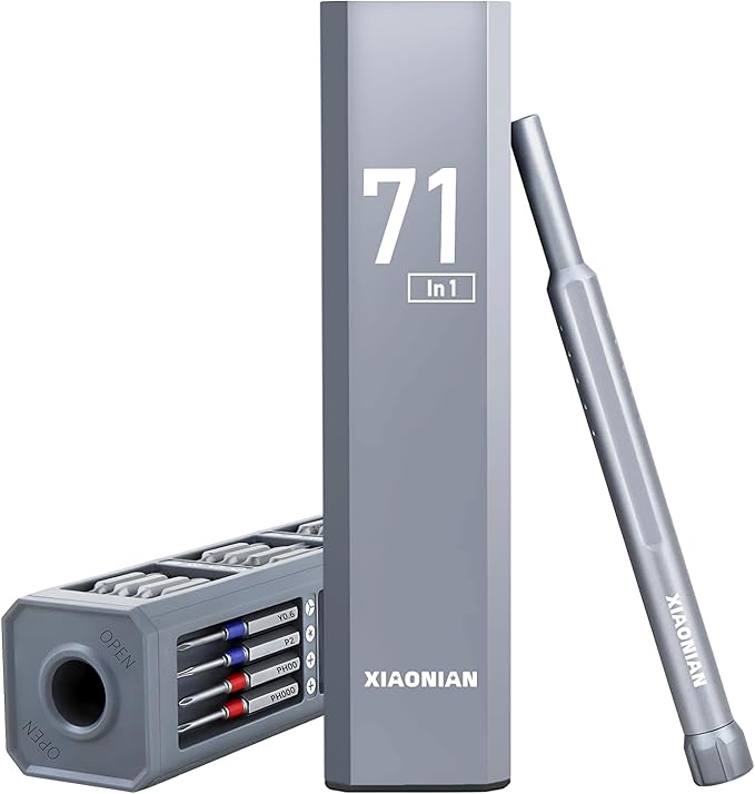 71 in 1 Small Precision Screwdriver Set,XIAONIAN Mini Multi-Bits Screwdriver Set,Micro Repair Tool Kit with Metal Case,360°Spin,for Phone,Eyeglasses,Watch,Macbook,PC,Jewelry,Ring Doorbell,PS5,PS4,Toys