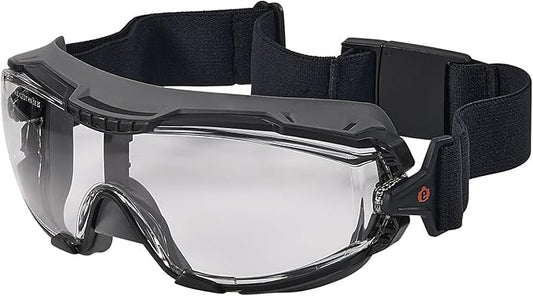 Ergodyne Skullerz Arkyn Protective Dust Safety Goggle, Non-Vented, Anti Fog, Scratch Resistant, Adjustable Elastic Strap