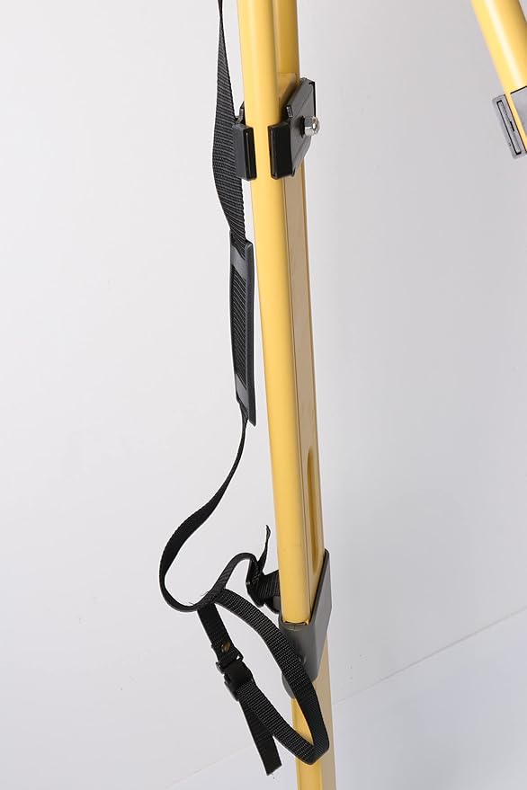 Fiberglass Surveying Tripod, Heavy Duty Yellow Fiberglass and Wood Tripod with Twist Clamp and Copper Center Screw for Robotic Total Stations and Theodolite (Flat Head-C)