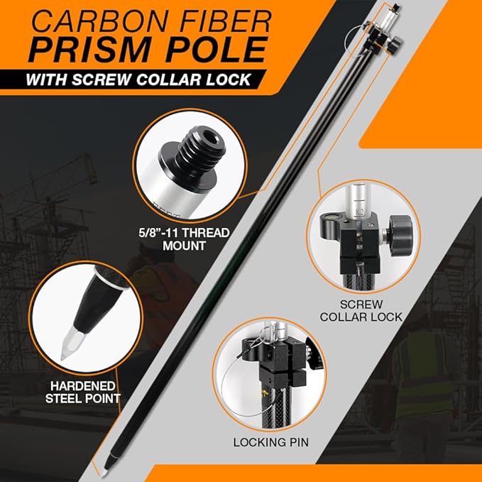 Telescopic GPS Pole， GPS Rod 2.5m/8.2Ft for Land Surveying & Engineering GPS/GNSS Accessory and Instruments (GLS25)