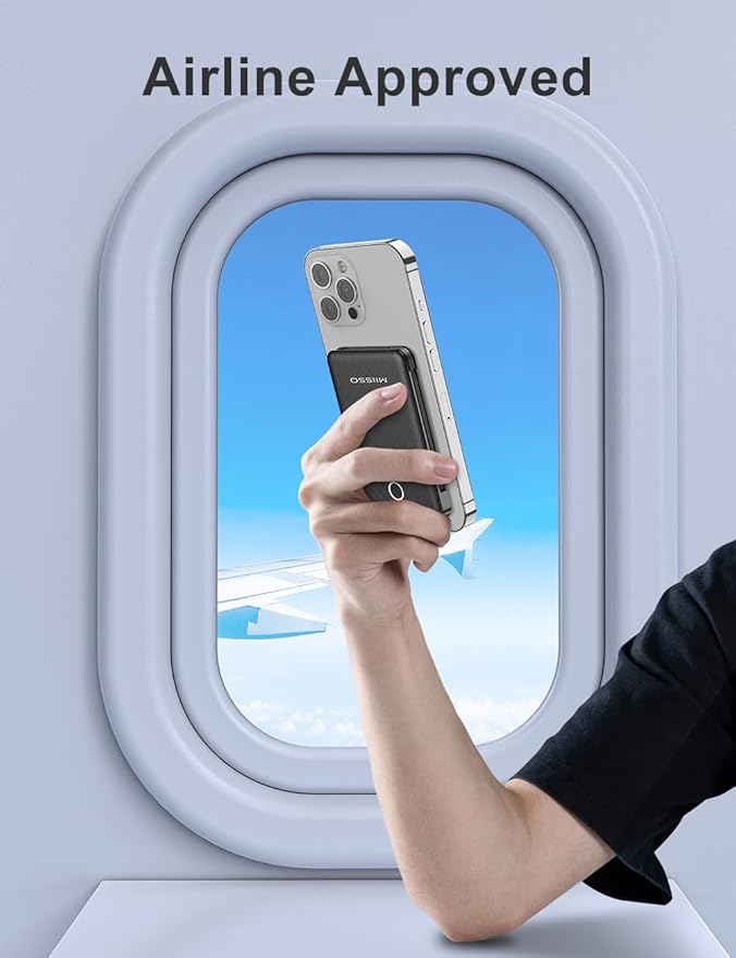 6000mah Ultra Slim Built in Cables Power Bank, Card Size Built in USB C Cords Battery Pack Portable Charger for Phones, 3 Output External Battery Pack Compatible with iPhone, Samsung, Deep Black