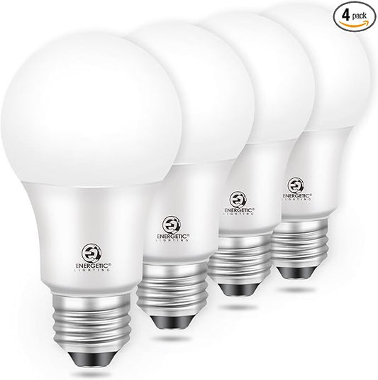 Dusk to Dawn LED Outdoor Light Bulb, 75 Watt Equivalent, 9W 1100 Lumens, 5000K Daylight LED Light Bulbs, E26 Base, Automatic On/Off Sensor Light Bulb for Porch, Hallway, Garage, ETL Listed, 4-Pack