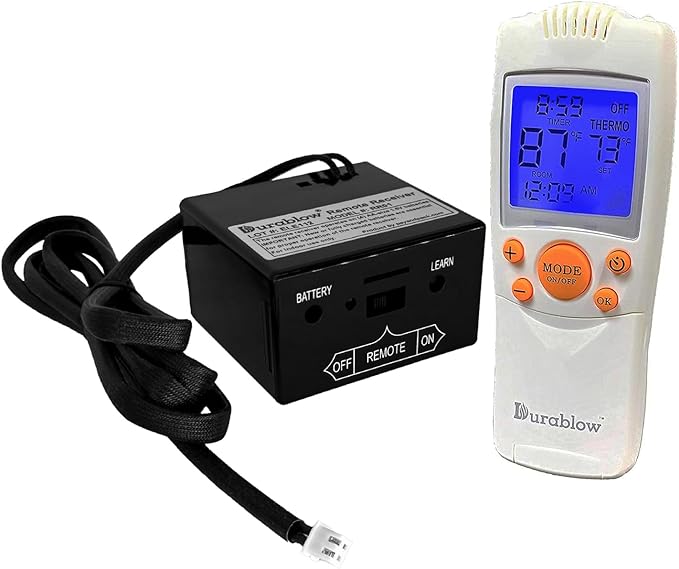 Durablow CB1004 Remote Control Kit with On/Off, Thermostat, Timer, and Backlit LCD for ComfortBilt Pellet Stove Alpine, HP21, HP22, HP50, HP61, HP75 - for Efficient Heating