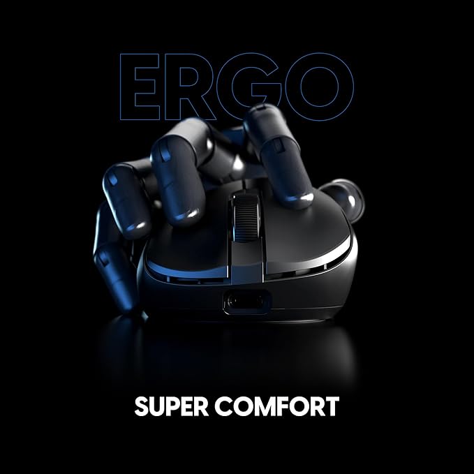 Pulsar Gaming Gears Xlite v4 eS Wireless Gaming Mouse Ergonomic, Optical Switch, 32000 DPI, 750 IPS, XS-1 Sensor, OLED Display, Driverless, 8k Dongle Included (Mini, Black)