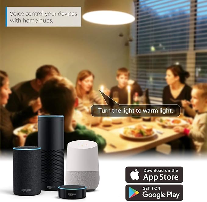 LVWIT Smart Light Bulbs Alexa, BR30 60W Equivalent, E26 Smart LED, Work with Google Assistant, Smart Life App, Tuya App, RGB Color Changing Bulb (8.5W), No Hub Required, 4-Pack