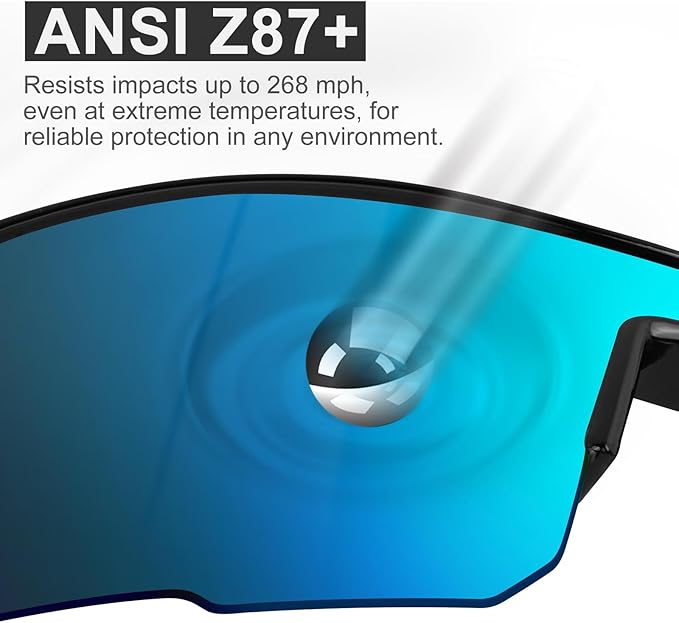 6 Pack Safety Glasses, ANSI Z87.1 Safety Glasses with UV Protection, Impact Resistant Tinted Safety Goggles