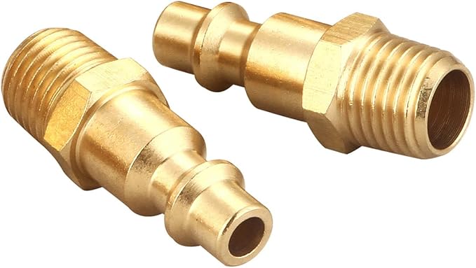 Coupler and Plug Kit (14 Piece), Industrial Type D, 1/4 Inch NPT, Solid Brass Quick Connect Air Fittings Set