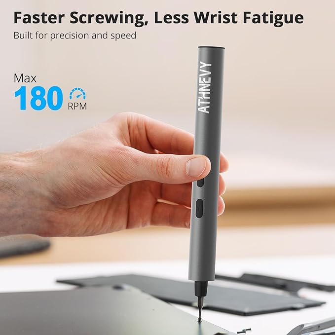 3.7V Mini Precision Electric Screwdriver, Cordless Screwdriver, Max 0.2N.m, 24 Magnetic Bits, USB-C Rechargeable, LED Light, for Phone, Laptop, Camera, DIY Projects, Electronics Repair