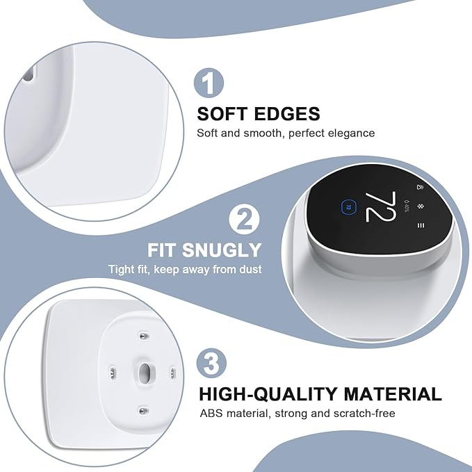 AUURIO Thermostat Wall Plate Compatible with 2025 ecobee Smart Thermostat Essential Trim Kit Increased Decorative Coverage Stylish Programmable WiFi Thermostat Accessory Trim Plate Easy Installation