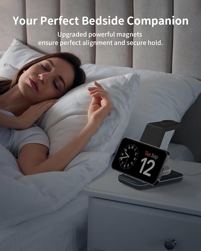 Wireless Charger for iPhone Charging Station: 3 in 1 Phone Charger Stand for iPhone 16/15/14/13/12/11/SE/X Pro Max Plus - Apple Watch Ultra/10/9/8/SE/7/6/5/4/3 - AirPods 2/3/4 Pro