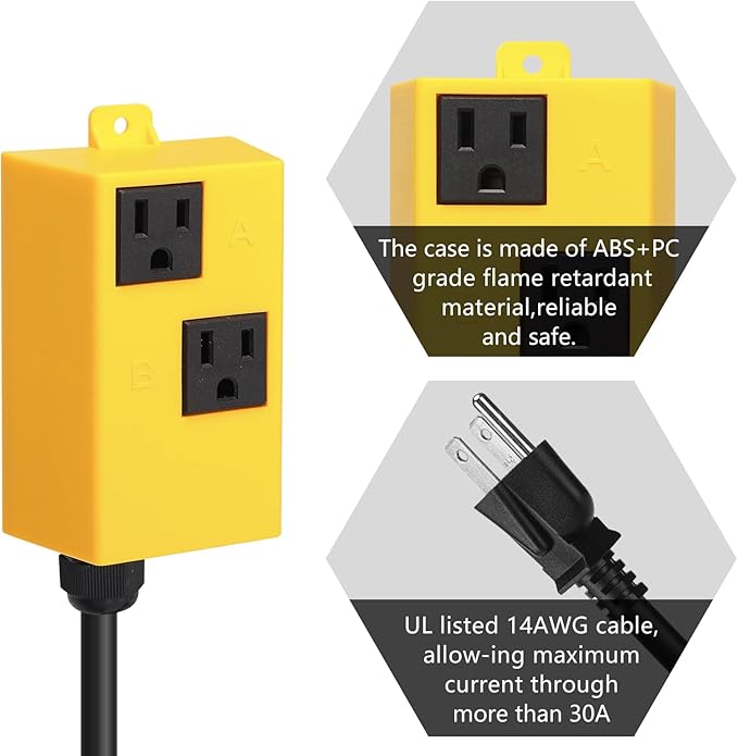 Etoolcity Automatic Vacuum Switch for Power Tools, with Smart Current Sensing & Delayed Start to Prevent Circuit Overload, Avoids Breaker Tripping, Plug & Play Dust Control Solution LF40