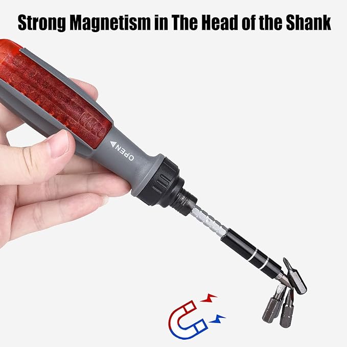 11 in 1 Screwdriver, Portable Multifunctional Screwdriver Set, Flat Head/Slotted/Phillips/Hex/Square Head/Hex, Nut Driver Suitable for Outdoor and Daily Maintenance Tools