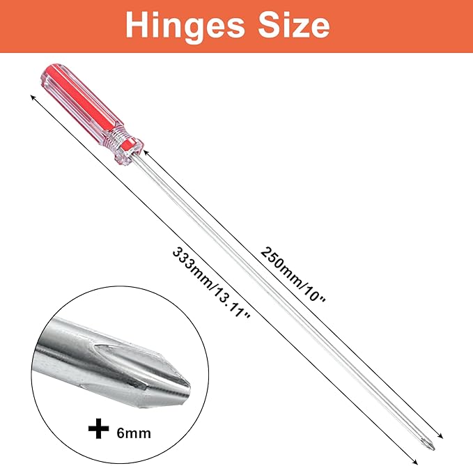 Piutouyar 10 Inch Phillips Cross Head Screwdriver, Extra Long Shaft Magnetic Tip #2 Screwdriver for Home Repair