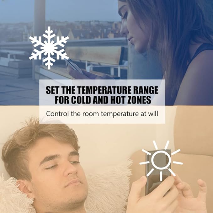 Smart Thermostats, Heat Pump Room Thermostat, 4.8 Inch Temperature Controller Color LCD Screen Programmable Thermostat for House, Fit for Alexa for Google for Home Office Hotel (Black)