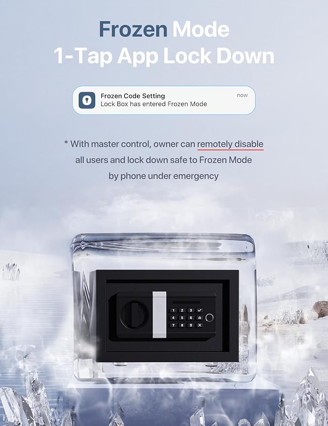 FORFEND Smart Home Safe | WiFi Safe Box App Lock/Alarm | Voice Command, Kidnap Alarm, Tamper Detect, Frozen Mode, Sub Account| Digital Safe Anti Theft
